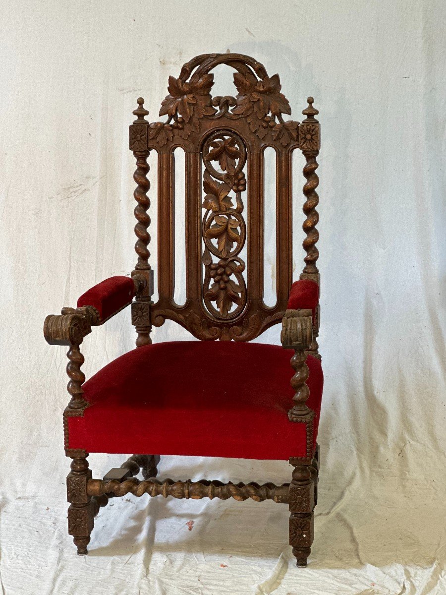 Louis XIII Armchairs – 19th Centuries-photo-4
