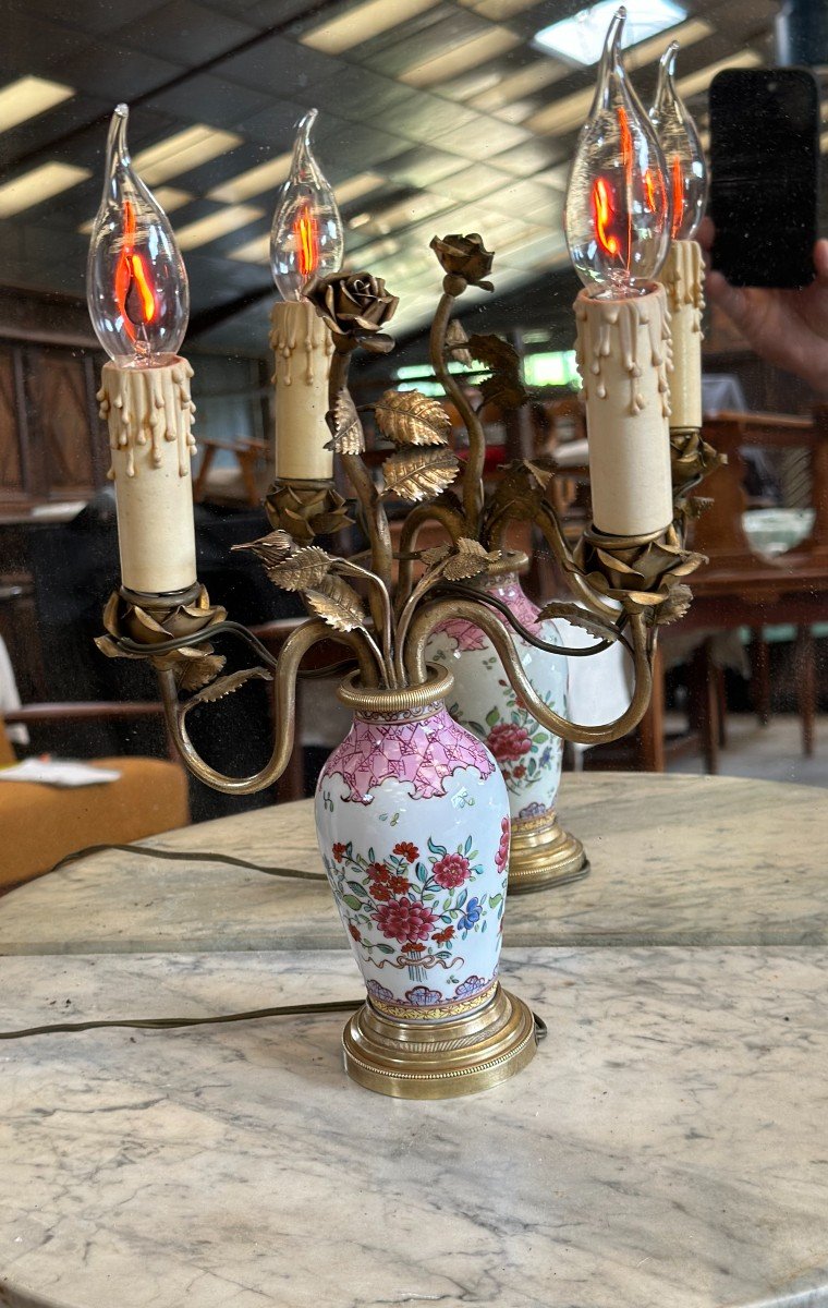 Lamp With 2 Arms Floral Motifs XIX-photo-4