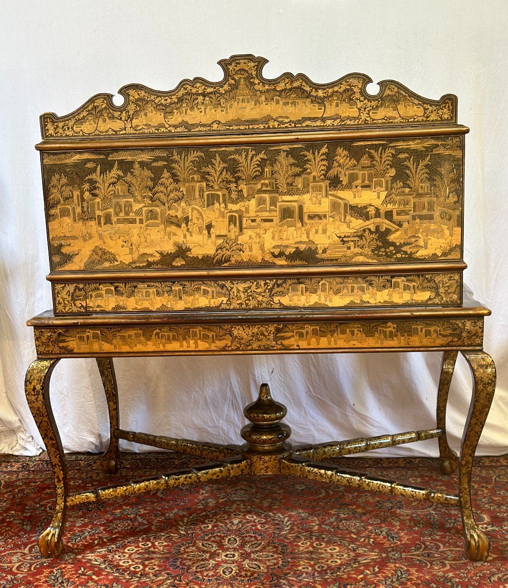 Chinese Lacquer Desk 19th Century-photo-4