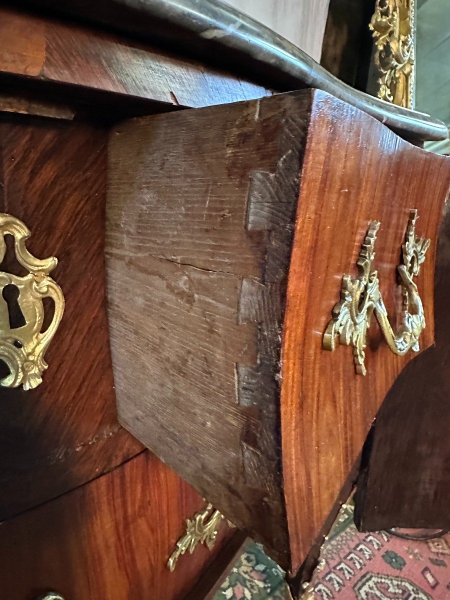 Curved Commode With Doors - Louis XV Period Attributed To Gille  Joubert-photo-6