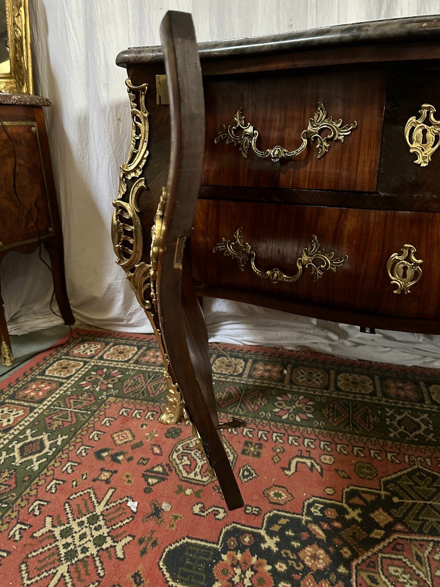 Curved Commode With Doors - Louis XV Period Attributed To Gille  Joubert-photo-8