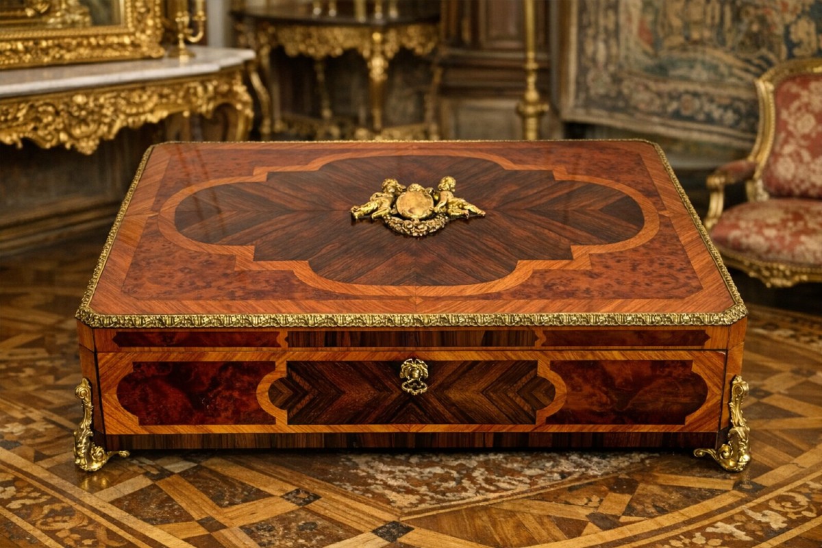 Large Writing Box Inlaid On All Sides