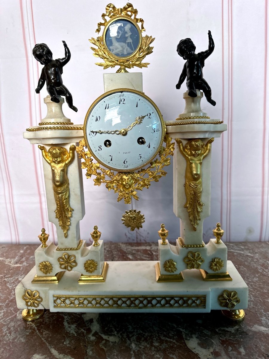 Pendule Portique époque Louis XVI-photo-2