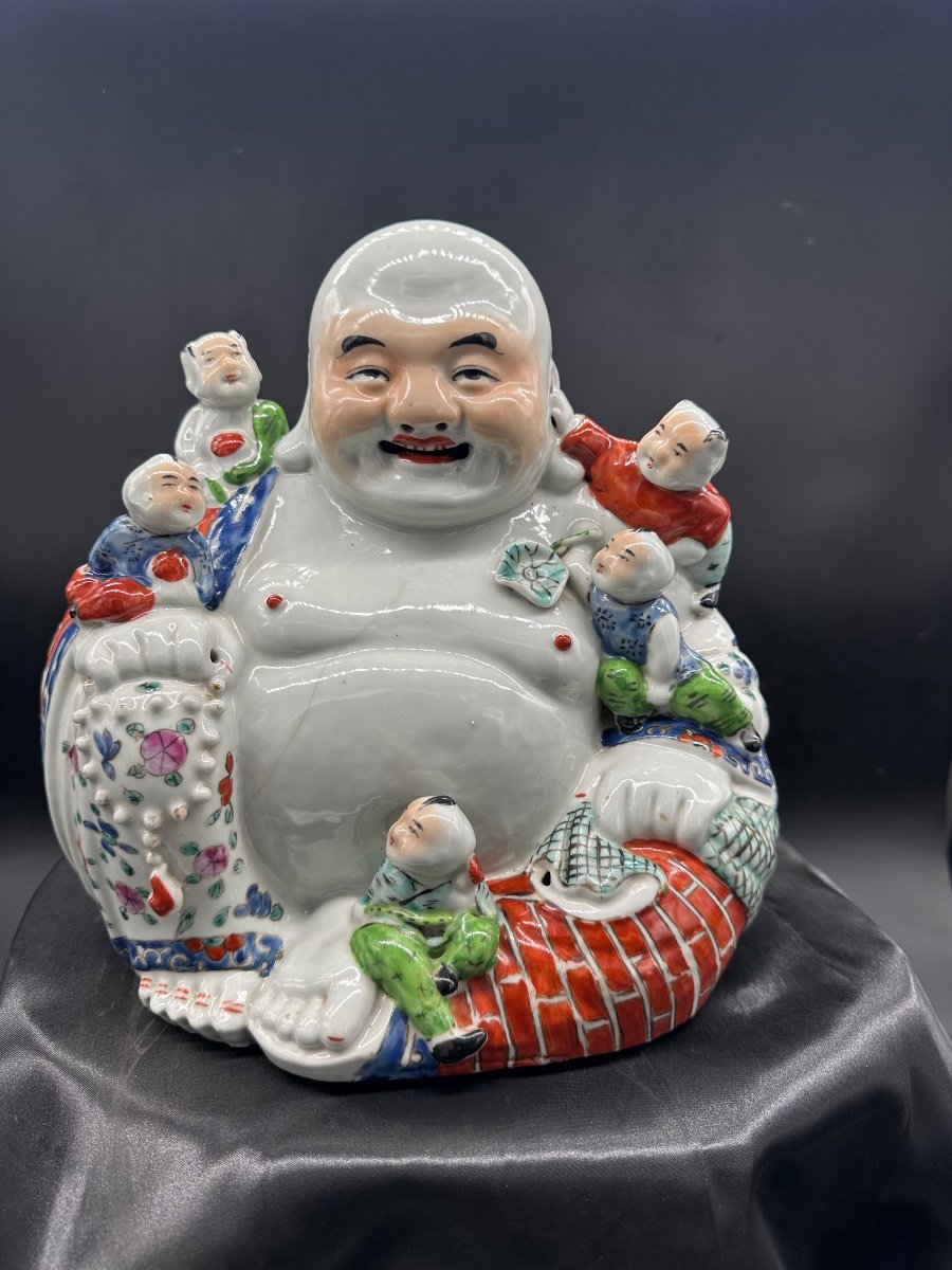 Laughing Buddha "putaï" Zhu Mao Ji Zao Porcelain China Early 20th Century-photo-2