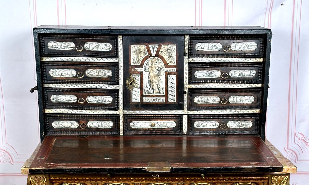 17th Century Ivory Travel Cabinet