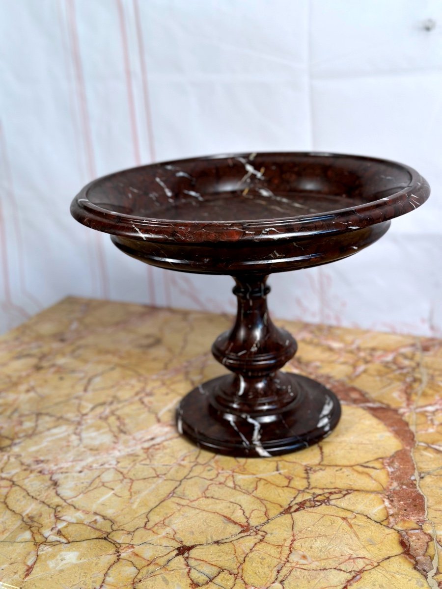 Important Red Griotte Marble Cup, Restoration Period, 19th Century-photo-2