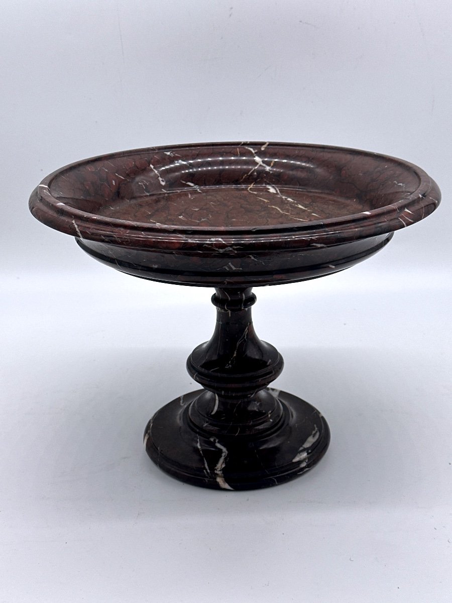 Important Red Griotte Marble Cup, Restoration Period, 19th Century-photo-3