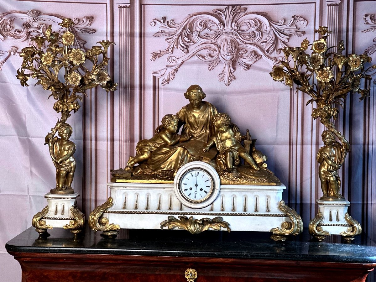 Gilt Bronze And Marble Fireplace Trim-photo-4