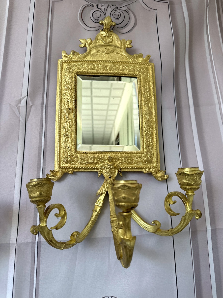 Paire De Miroirs ventoline  France, XIXe Siècle.-photo-6