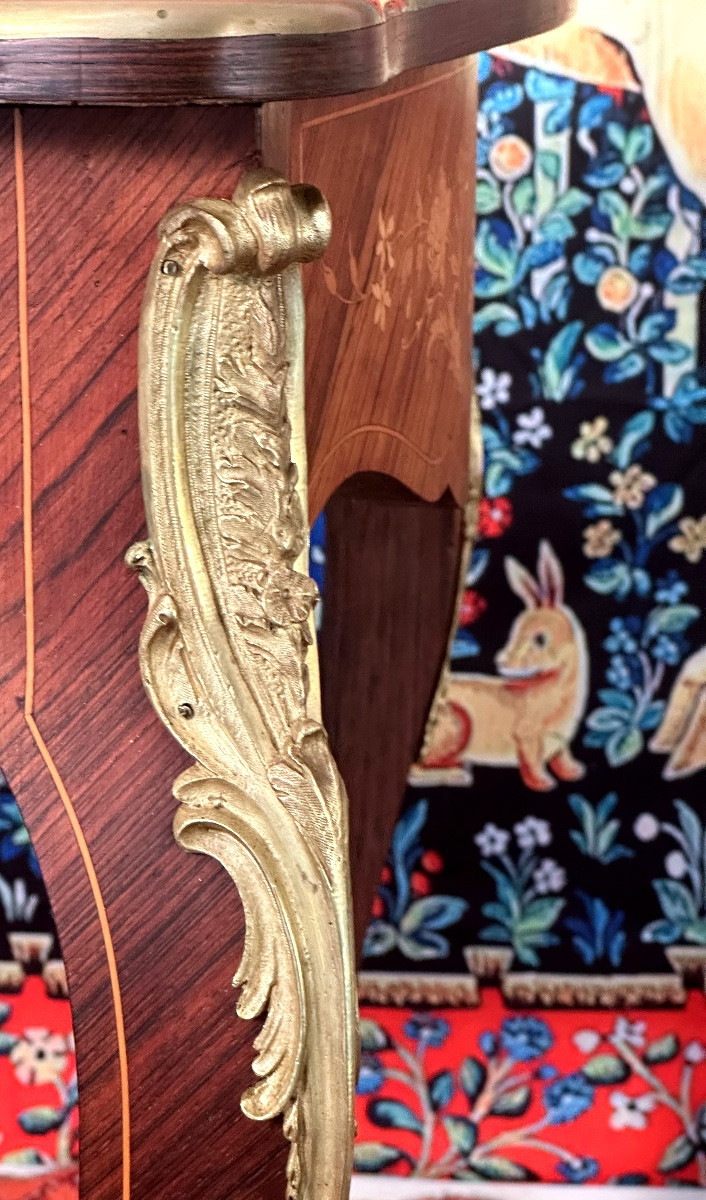Bureau de Milieu en marqueterie , style Louis XV, époque Napoléon III – Milieu XIXe-photo-3