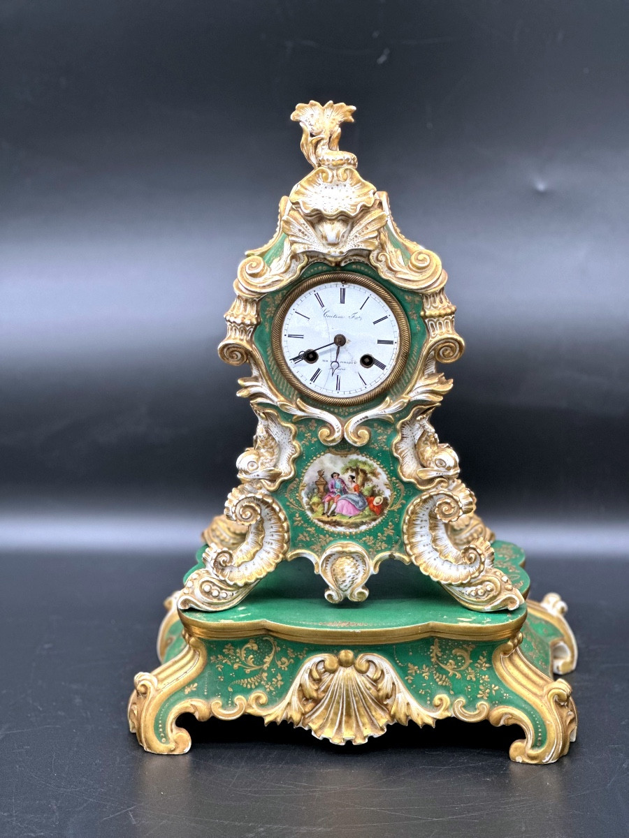 Rococo-style Porcelain Table Sign And Base-photo-4