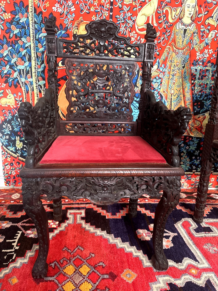 fauteuil et chaise  Indochine 19 Siècles-photo-3