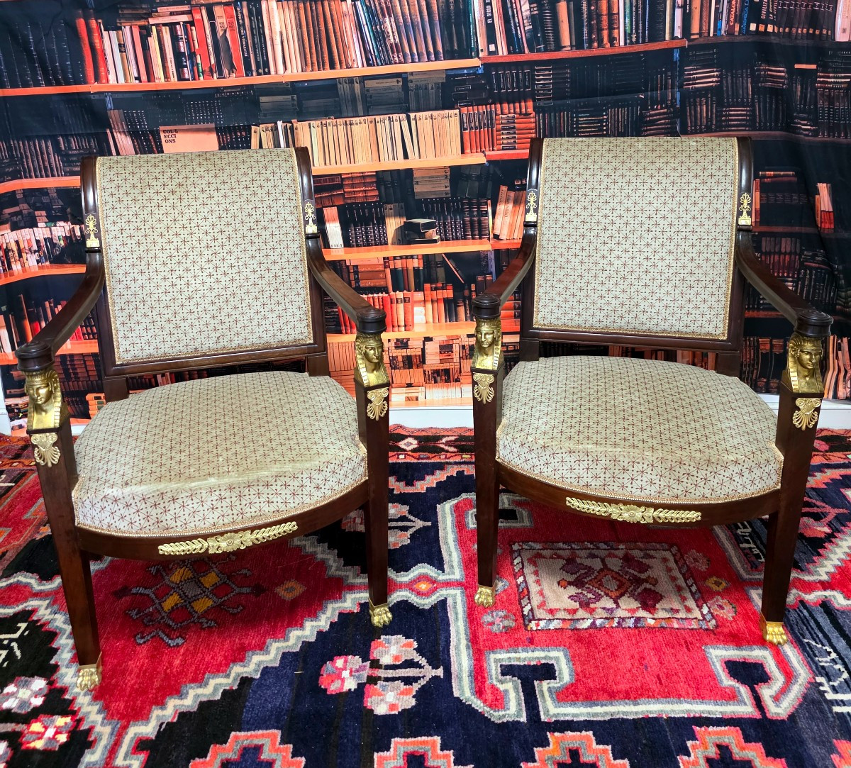 Empire Return From Egypt Armchair In Mahogany, 19th Century -photo-4