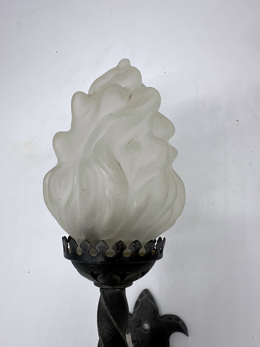 19th Century Wrought Iron Torch-photo-4