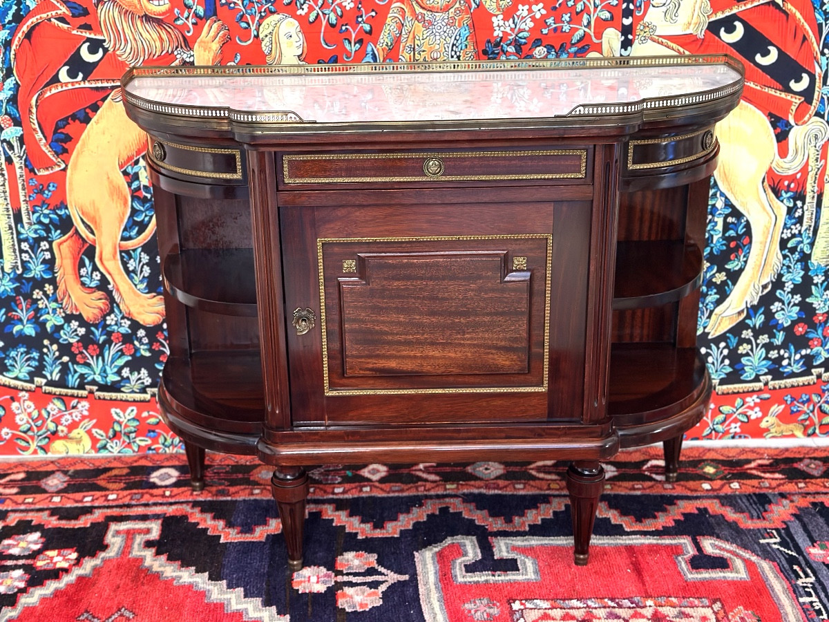 Commode demi-lune Acajou de style Louis XVI 9 me siècles-photo-1