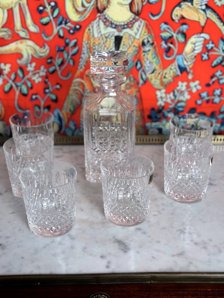SERVICE À WHISKY EN CRISTAL signée cristal de paris