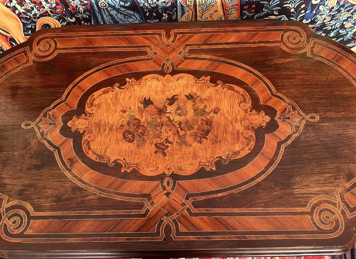  Center Table, 19th Century Period, Marquetry-photo-2