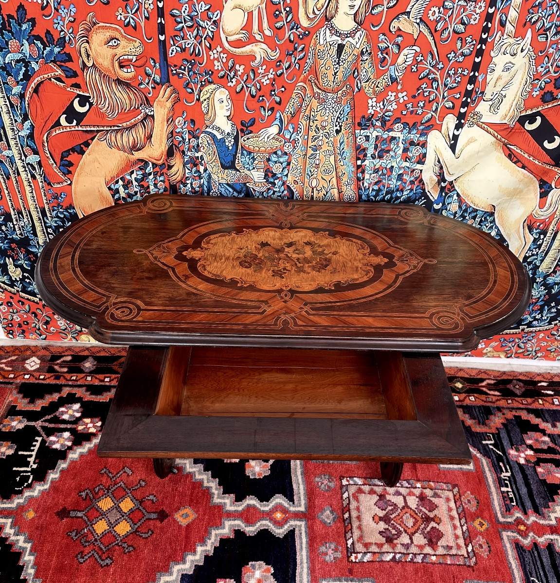  Center Table, 19th Century Period, Marquetry-photo-1