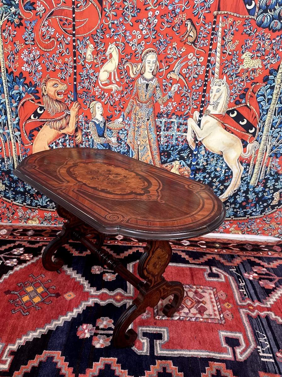  Center Table, 19th Century Period, Marquetry-photo-2