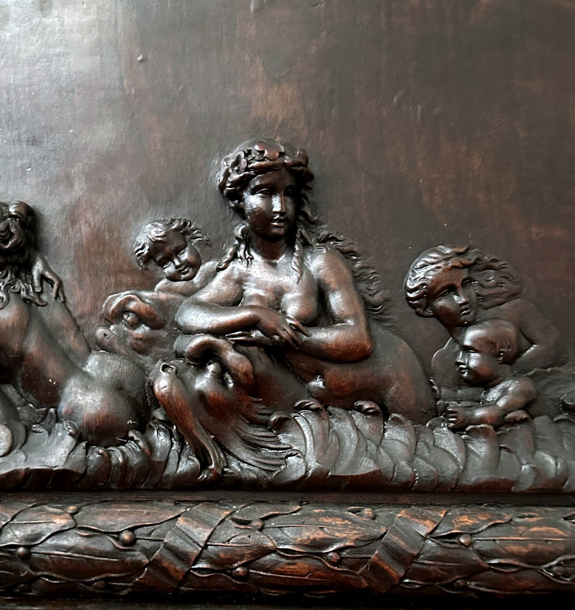 Richly Carved Wooden Basin In Neo-renaissance Style-photo-4