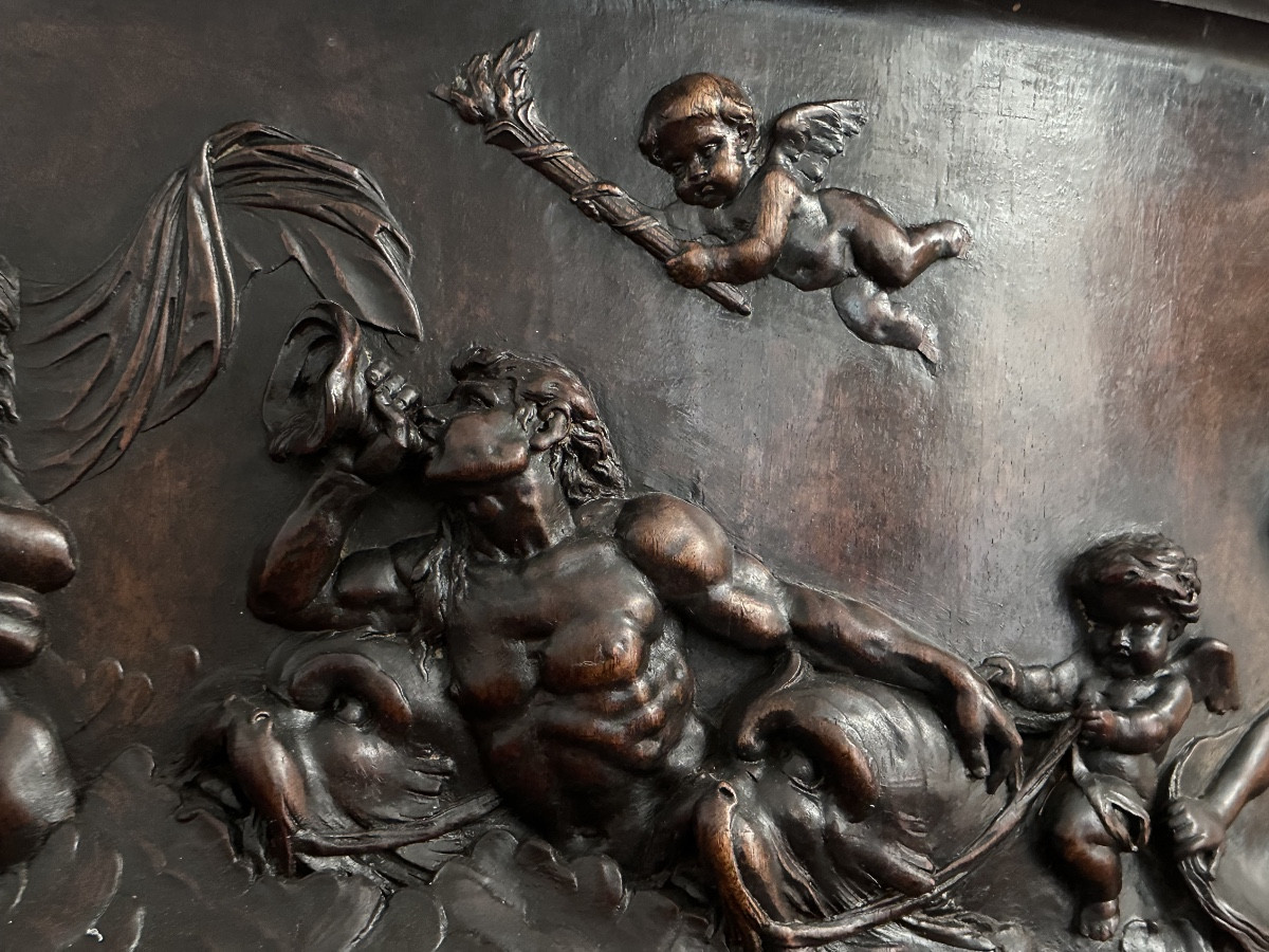 Richly Carved Wooden Basin In Neo-renaissance Style-photo-2