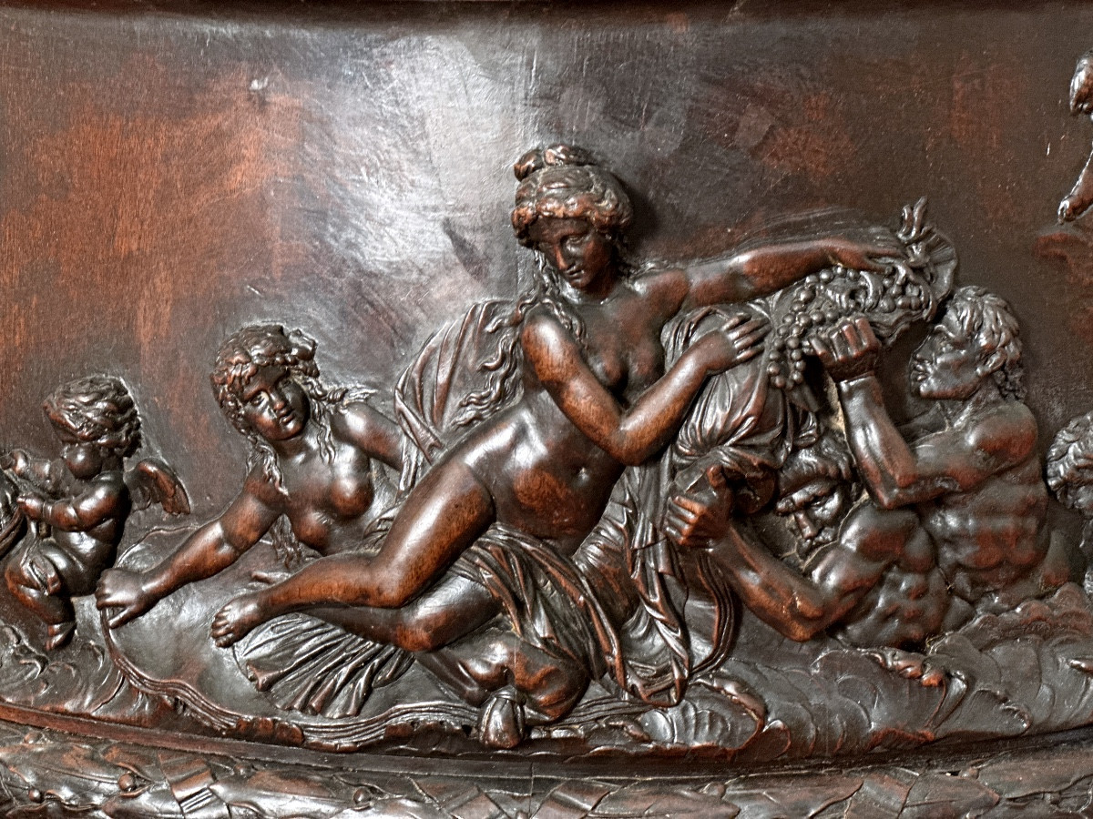 Richly Carved Wooden Basin In Neo-renaissance Style-photo-3