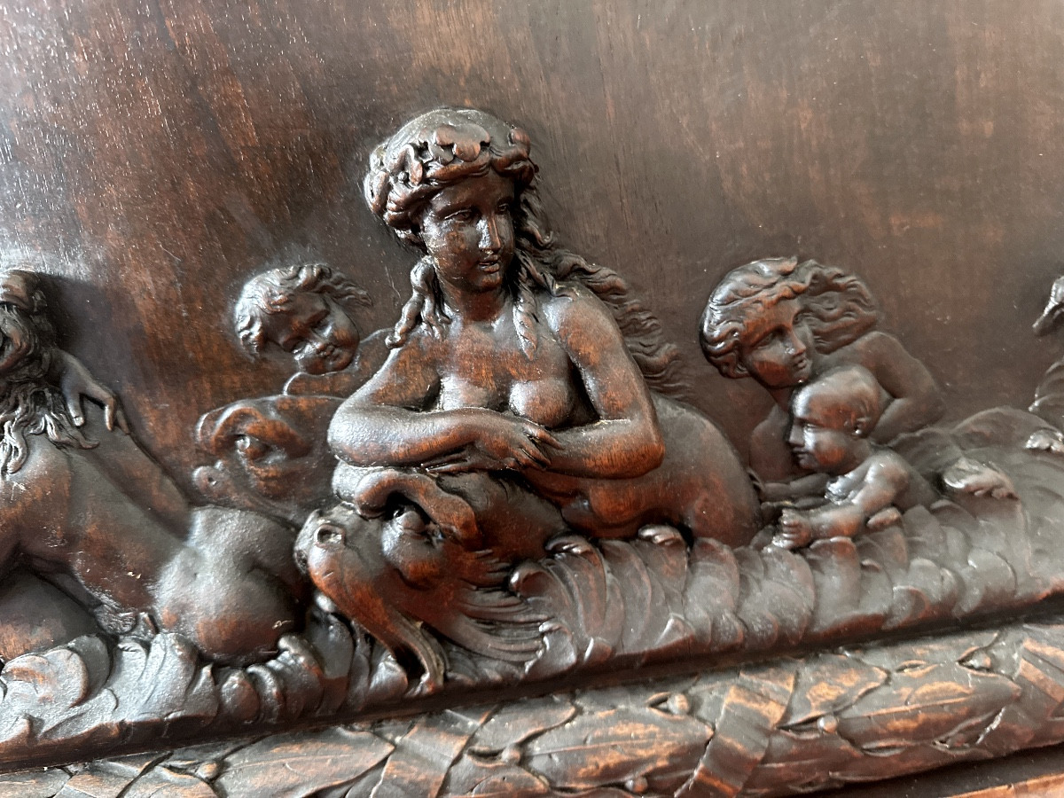 Richly Carved Wooden Basin In Neo-renaissance Style-photo-7