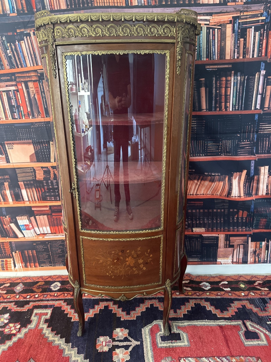 Vitrine galbé  de style Louis XV, circa 1900-photo-4