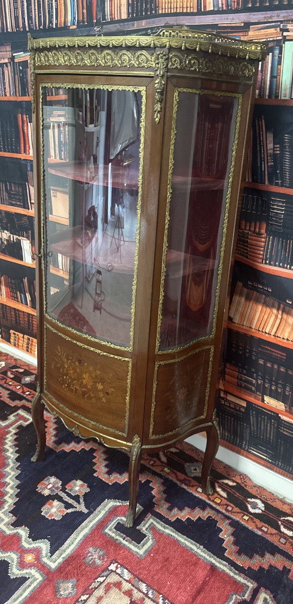 Vitrine galbé  de style Louis XV, circa 1900-photo-3