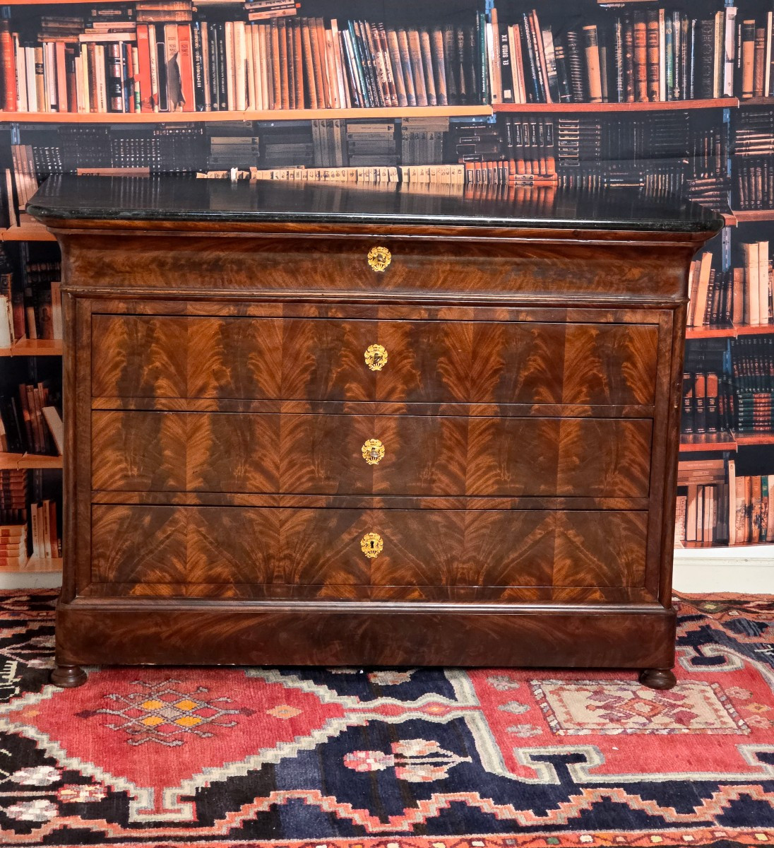 19th Century Mahogany Chest Of Drawers -photo-4