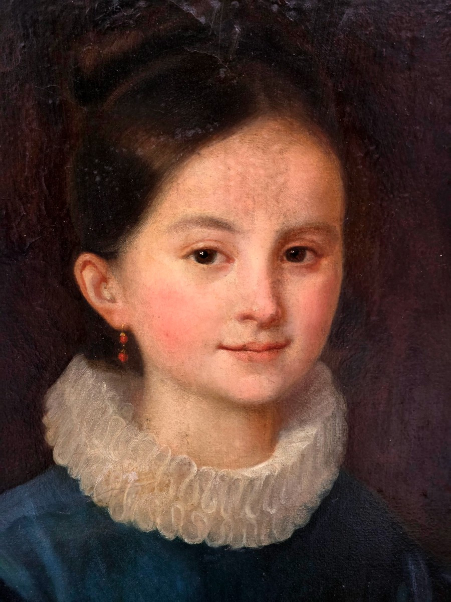  jeune fille à la collerette 18 eme siècle -photo-2