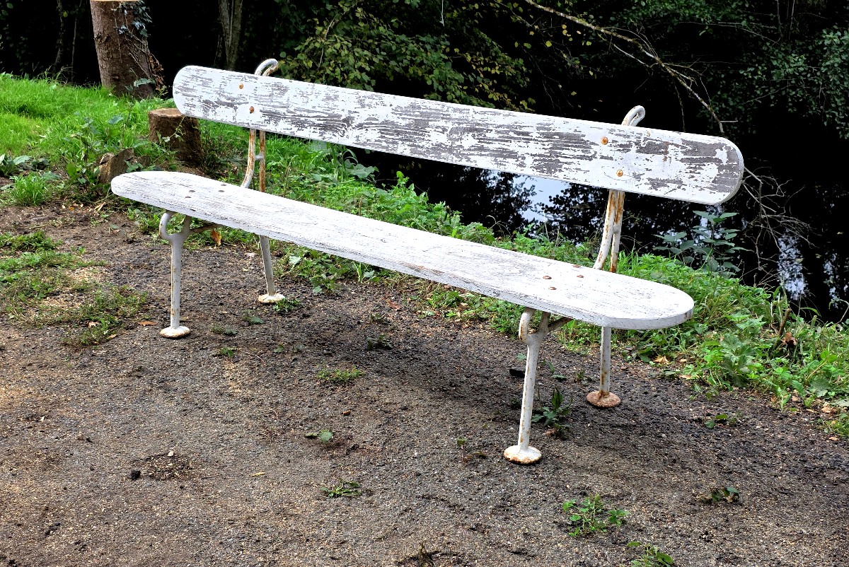Banc de jardin/pied en fonte-photo-2
