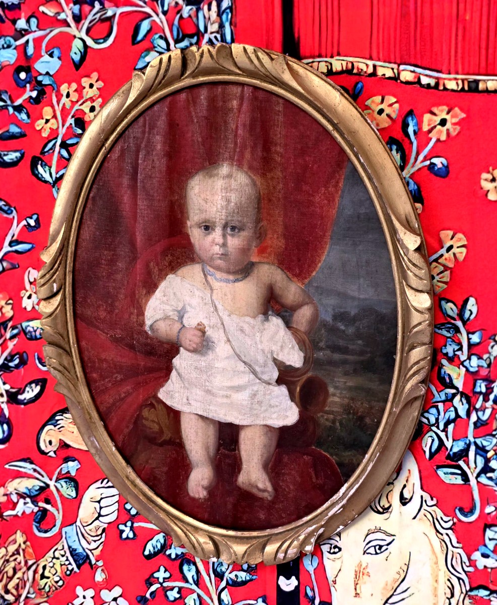 Portrait d un jeune nourrisson  école française -photo-2