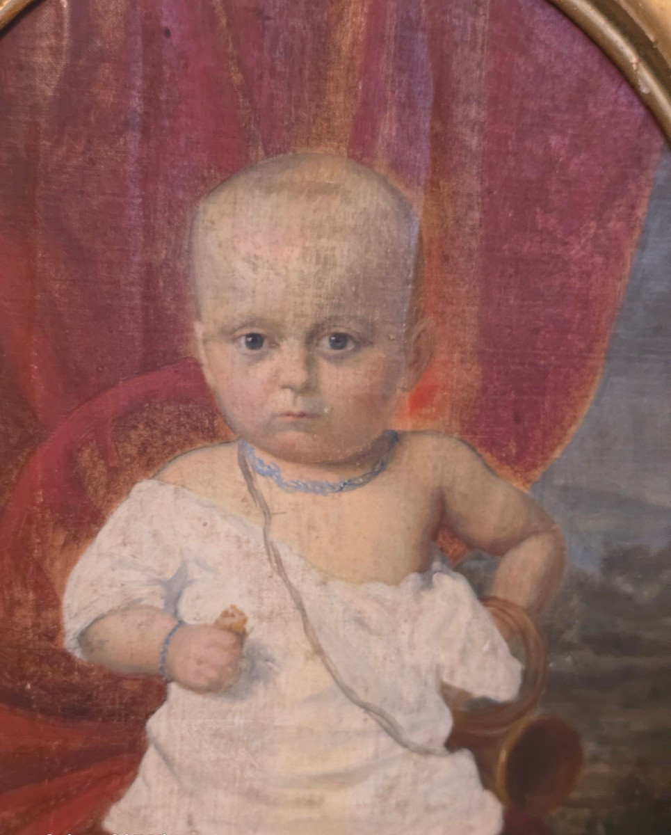 Portrait d un jeune nourrisson  école française -photo-2