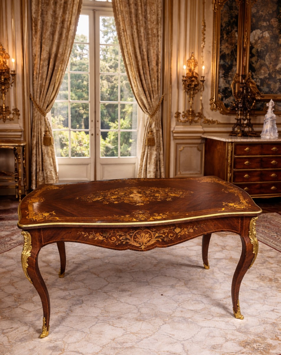 Bureau en marqueterie XV -photo-4