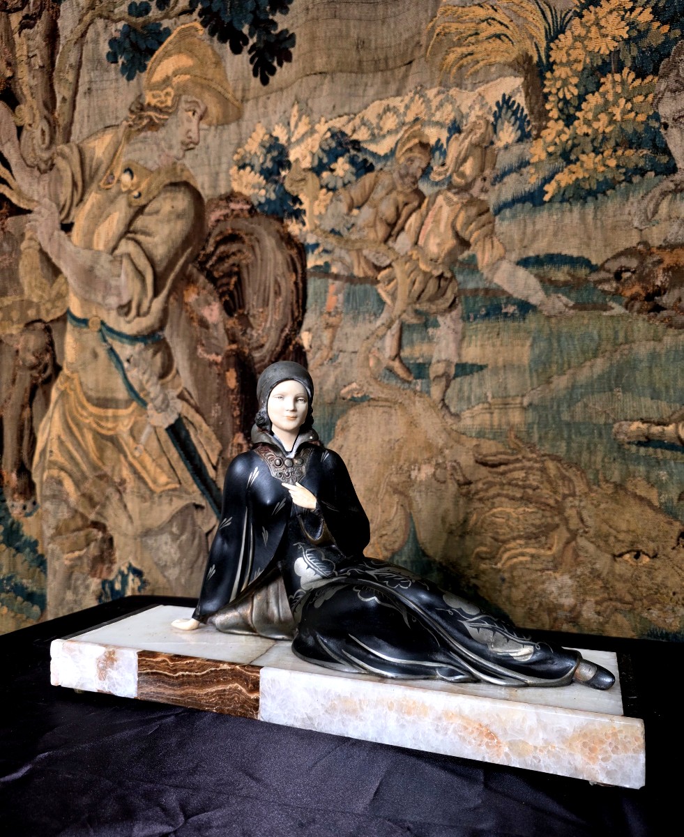 Sculpture Art Deco 1930  Chryséléphantine  -photo-3