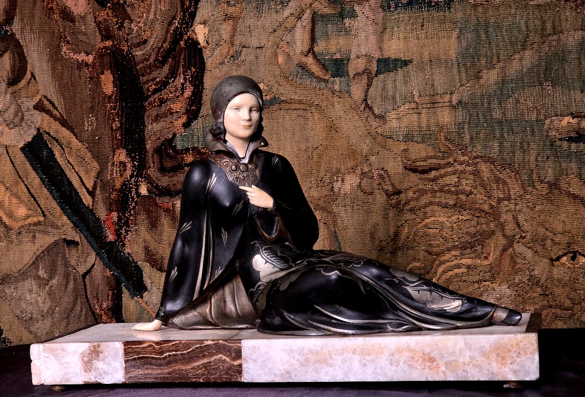 Sculpture Art Deco 1930  Chryséléphantine  -photo-4