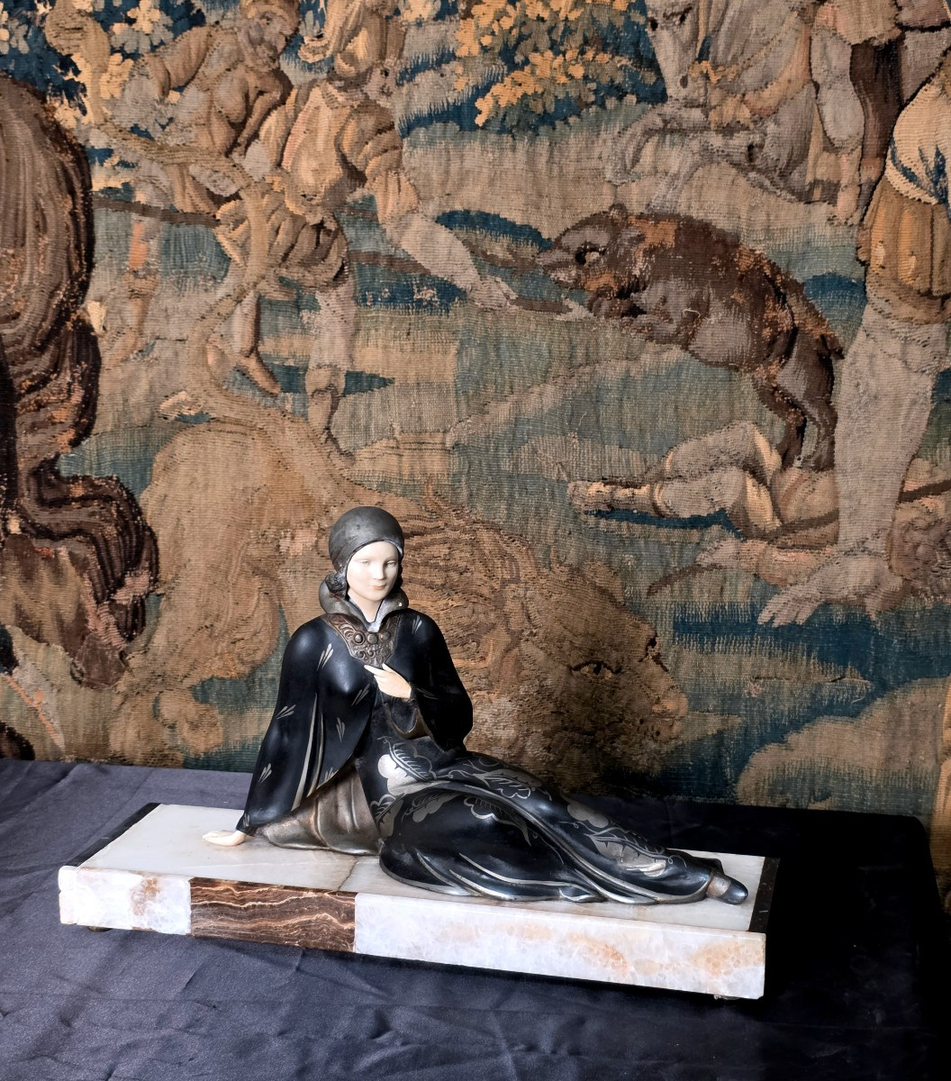 Sculpture Art Deco 1930  Chryséléphantine  -photo-2