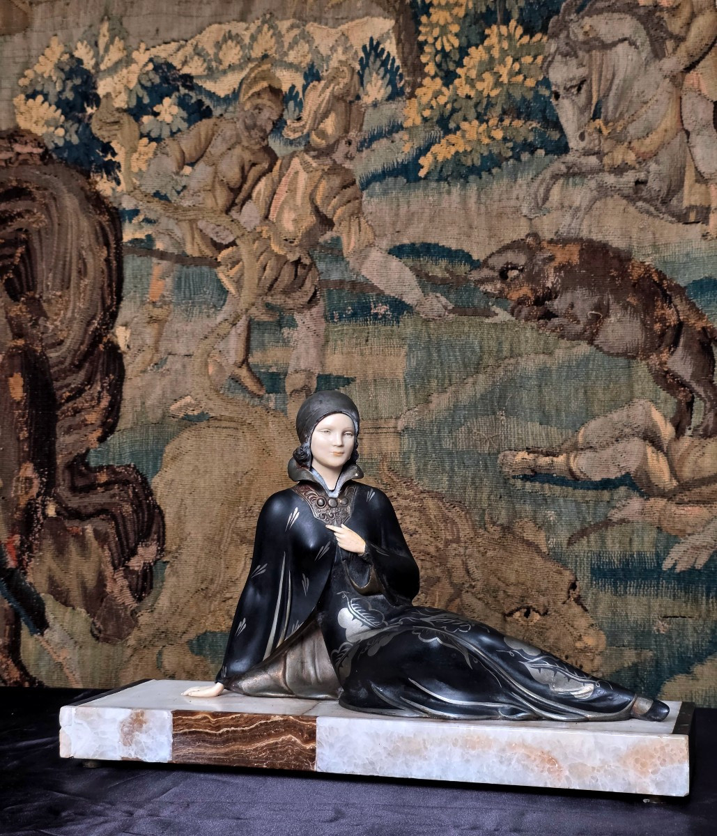 Sculpture Art Deco 1930  Chryséléphantine  -photo-4