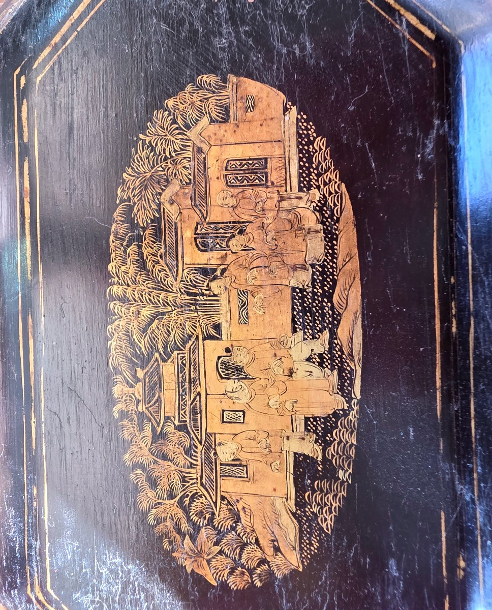 Chinese Lacquered Tea Box, Circa 1880-photo-4