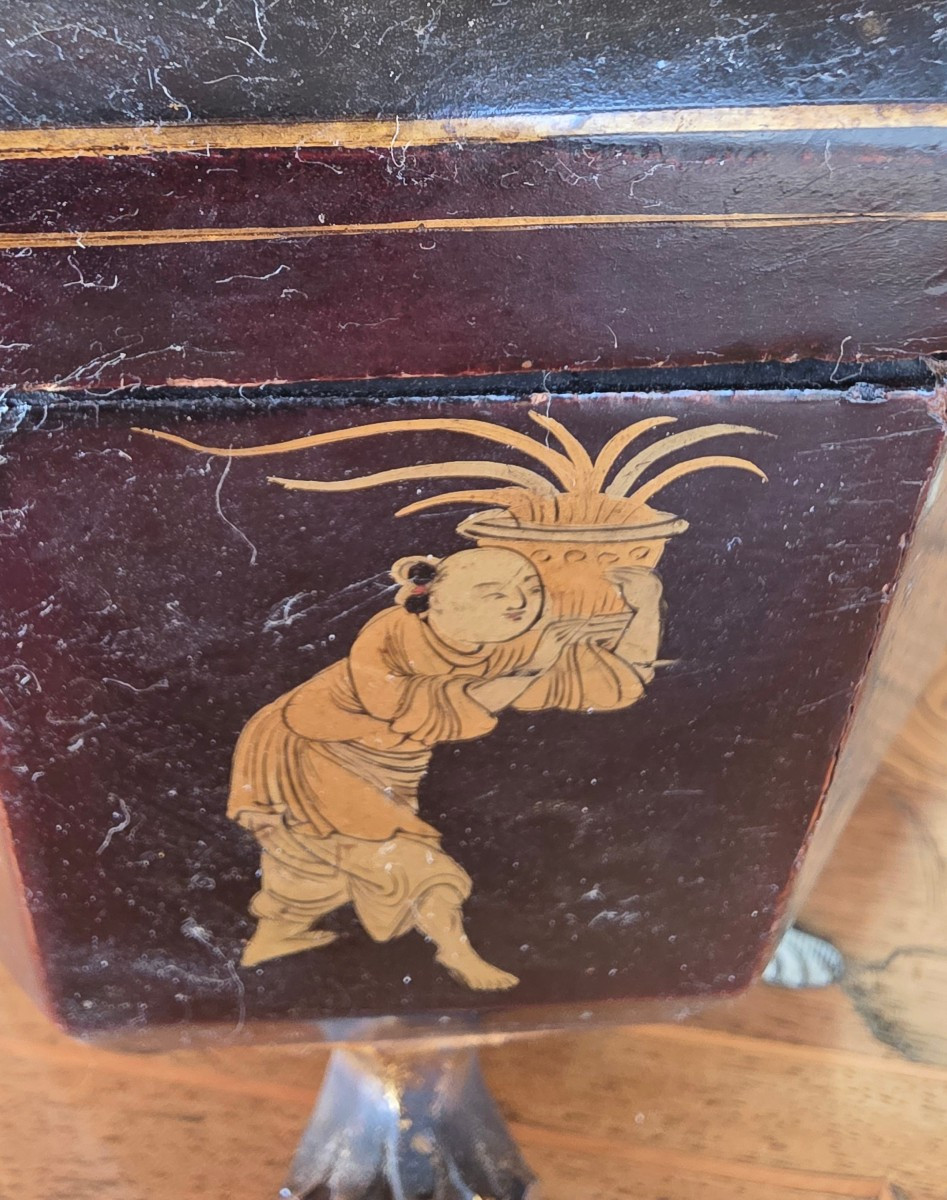 Chinese Lacquered Tea Box, Circa 1880-photo-2