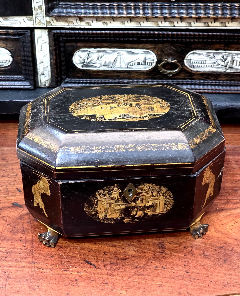 Chinese Lacquered Tea Box, Circa 1880
