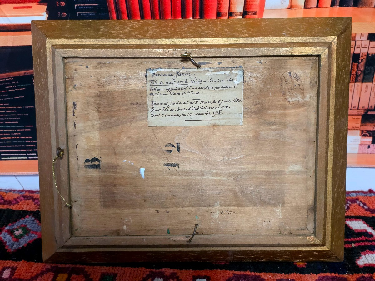 Painting By Fernand Janin (the Night Festival On The Lido, Nîmes) -photo-3