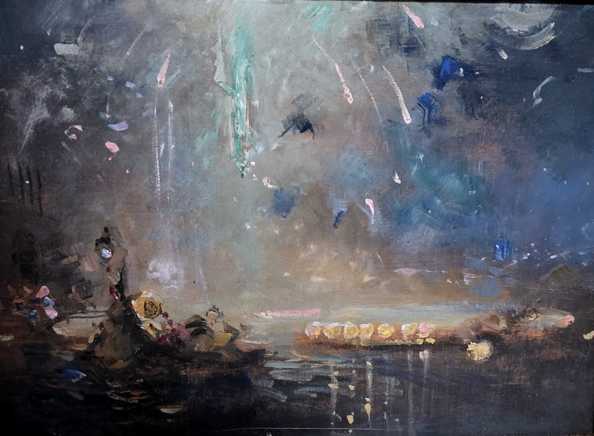 Painting By Fernand Janin (the Night Festival On The Lido, Nîmes) -photo-4