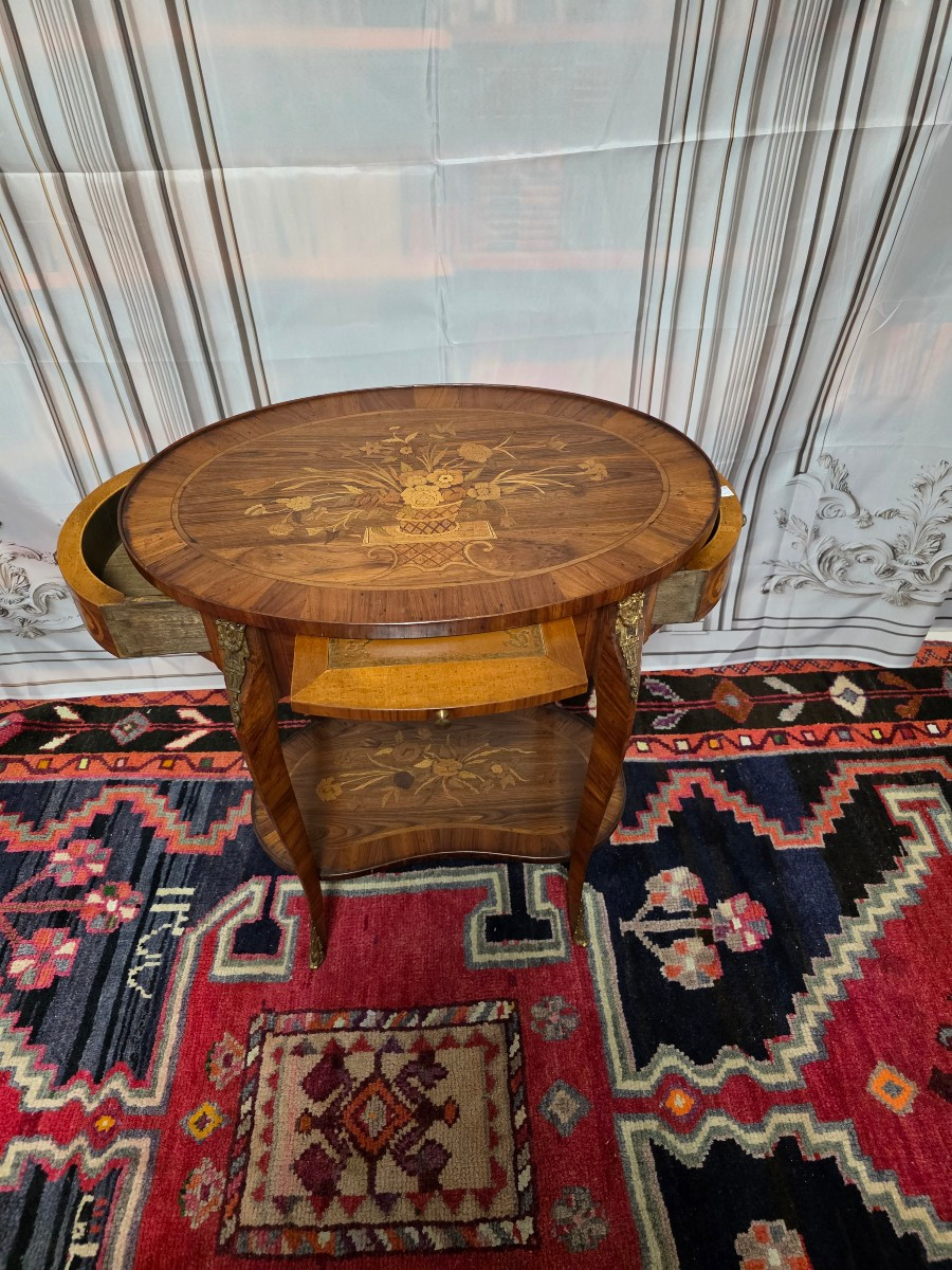 Table en marqueterie  19 ème siècles -photo-1