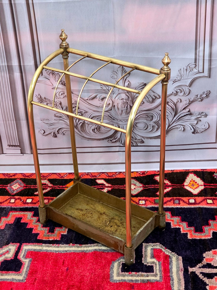 Porte-parapluie en laiton  et fonte-photo-2