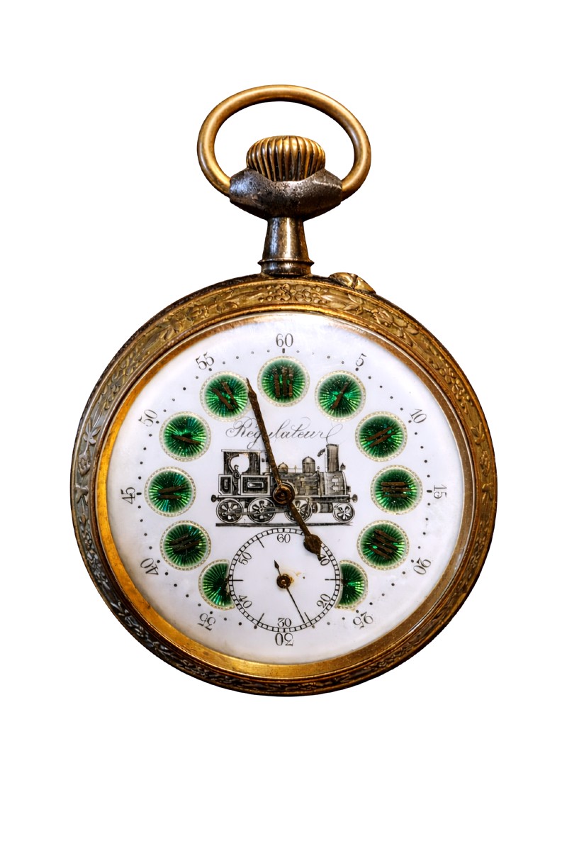Regulator Watch With Cartridges And Locomotive Decoration -photo-2