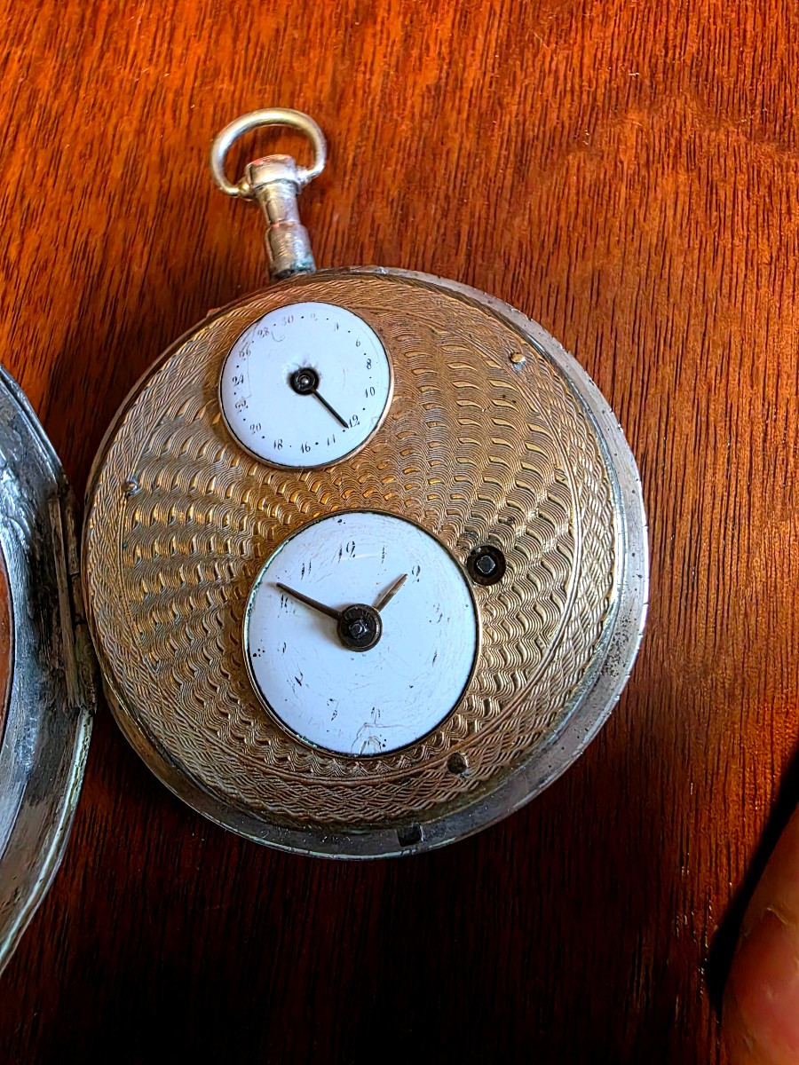 Very Rare Vermeil Watch, With Central Rooster, Gold Decoration And Date: 1800.-photo-2