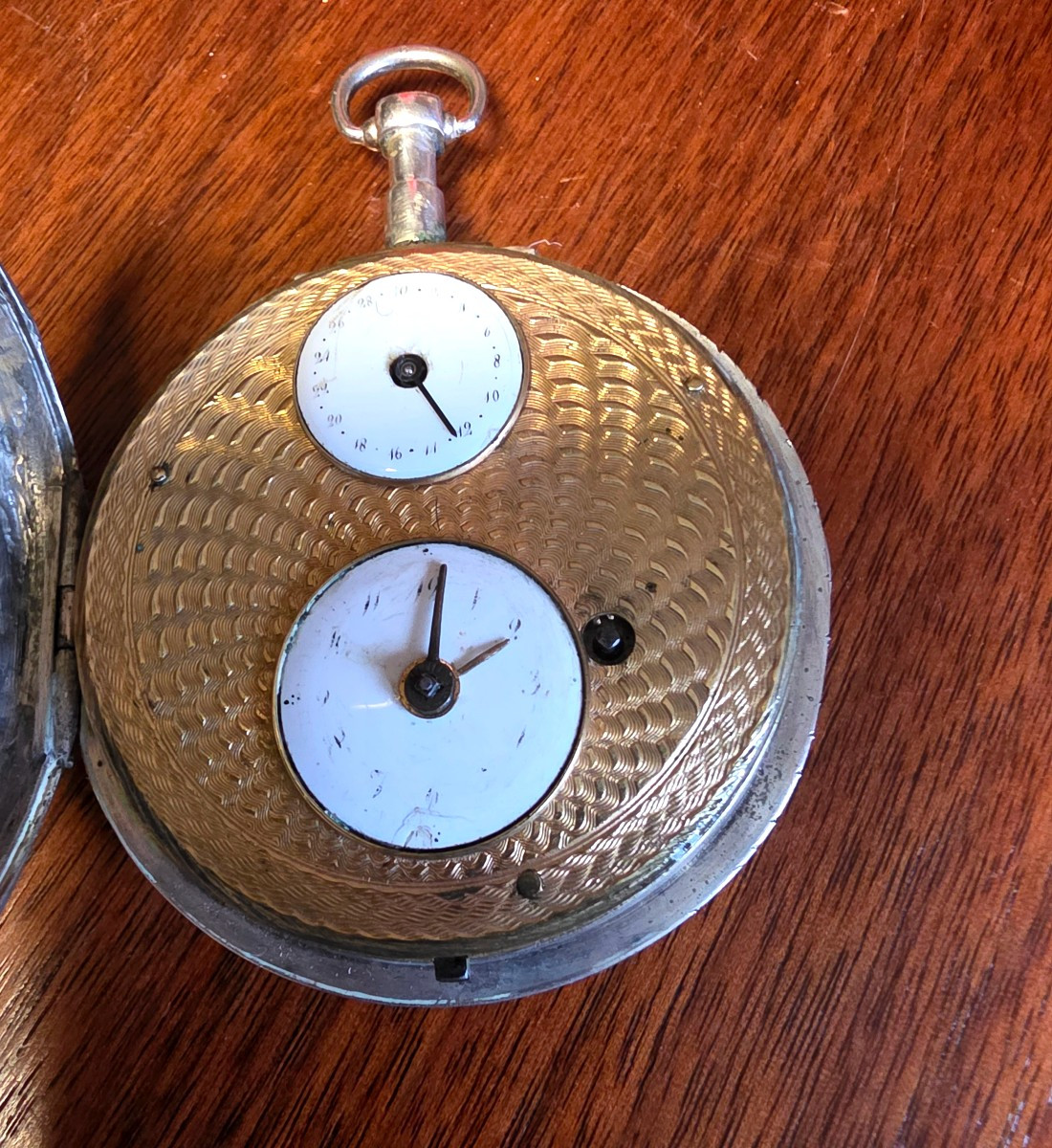 Very Rare Vermeil Watch, With Central Rooster, Gold Decoration And Date: 1800.-photo-4