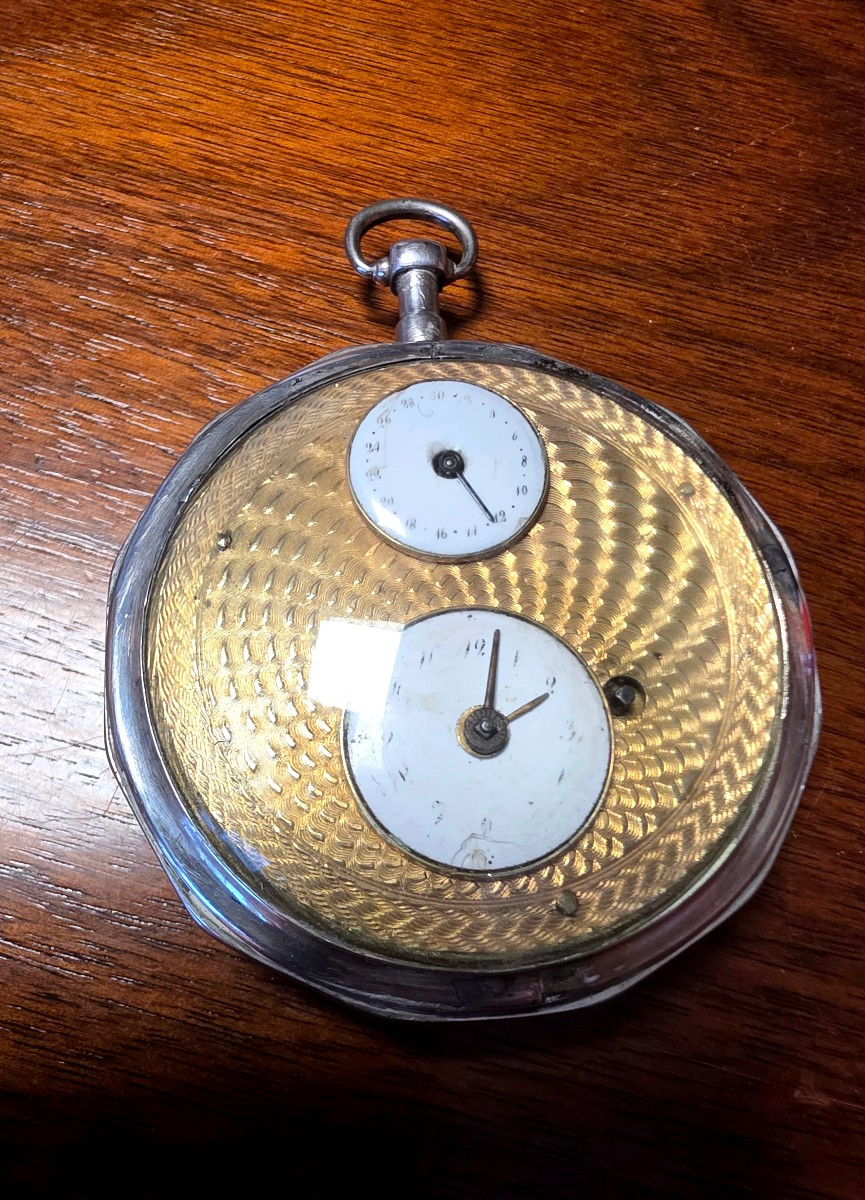 Very Rare Vermeil Watch, With Central Rooster, Gold Decoration And Date: 1800.-photo-5